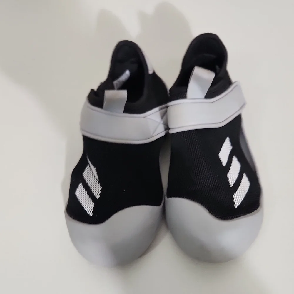 Adidas Water Shoes Size 1 Kids Black Gray Breathable Mesh